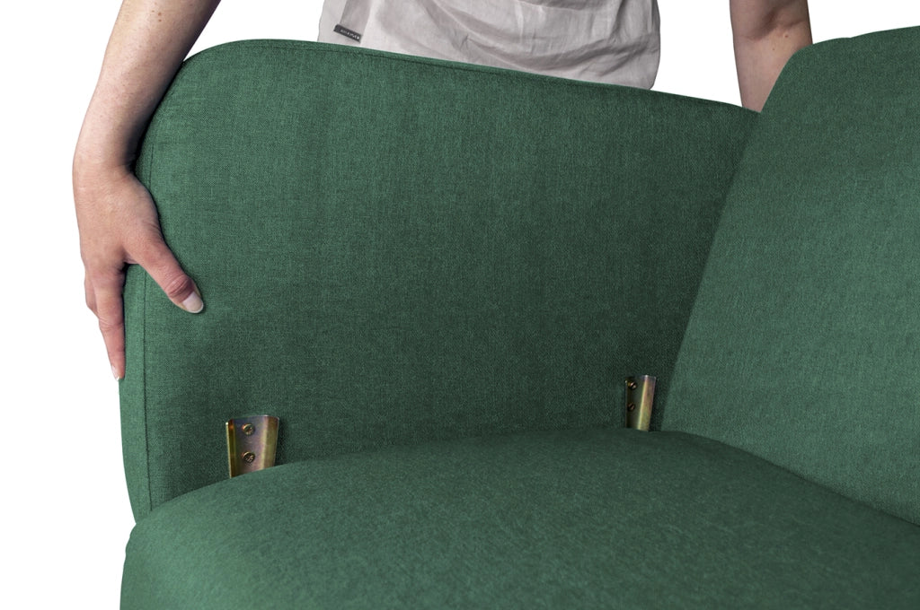 Divano letto clic clac in tessuto vellutato verde abete, divano 3 posti - Henry - DL-HE38FBC
