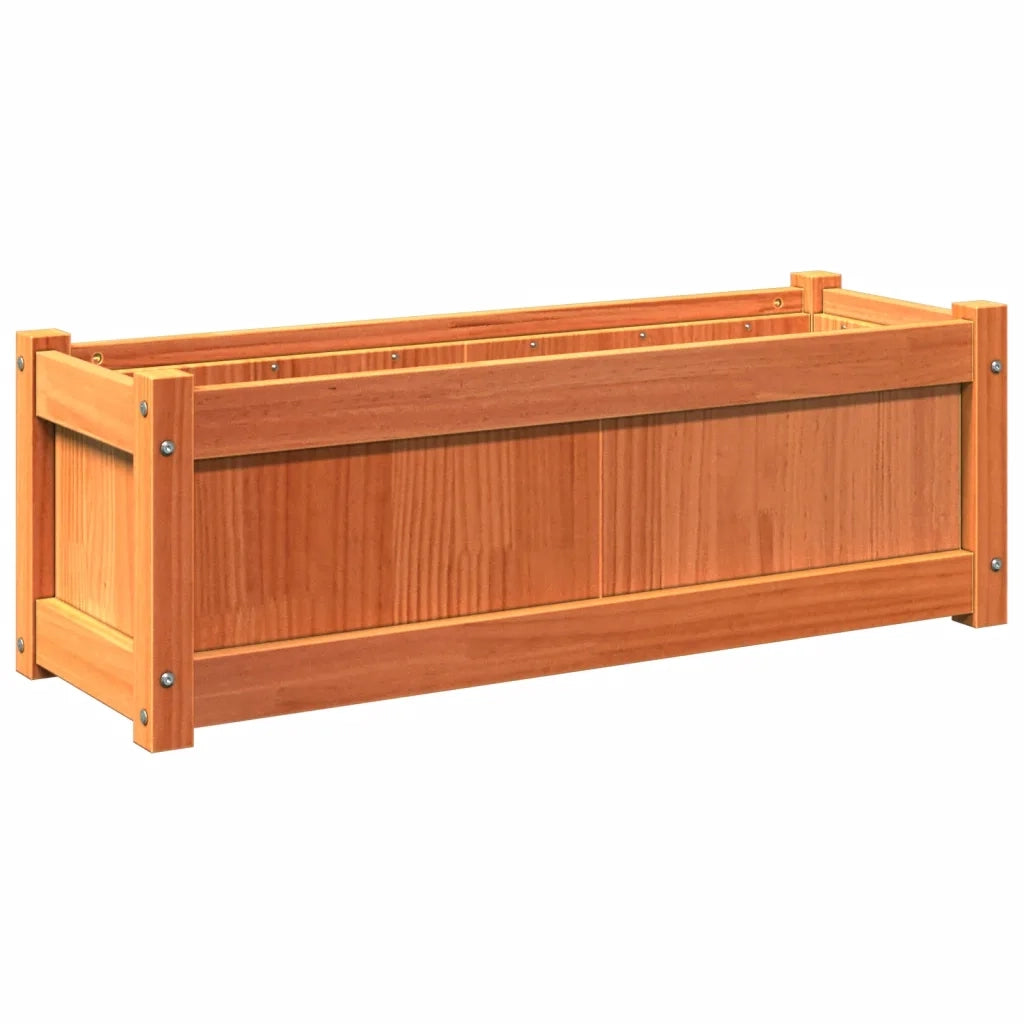 Fioriera Giardino-Vaso da Esterno-Contenitore per Piante Marrone Cera 90x31x31 cm Legno Massello Pino