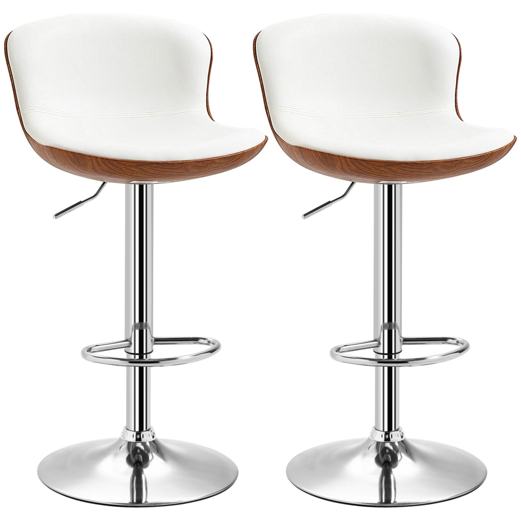 Set di 2 sgabelli da bar ¨C zephmum ¨C regolabile in altezza, rotante, struttura in metallo, crema bianco
