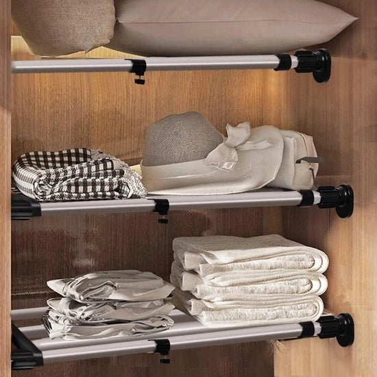 Cassa estensibile per tavole di compensato - organizzatore di abbigliamento - distributore di pannelli - senza perforazione - 1969 a 315 pollici - per cucina, bagno e camera da letto - nero