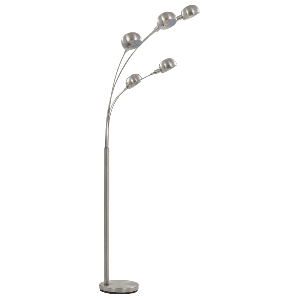 Lampada da Terra 200 cm 5 Bulbi E14 Argento  cod mxl 78277