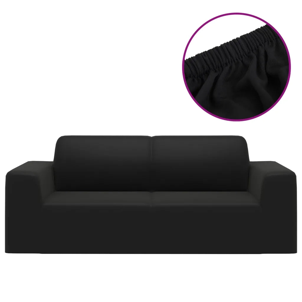 Fodera Elasticizzata per Divano 2 Posti Jersey Poliestere Nero CFW5448278