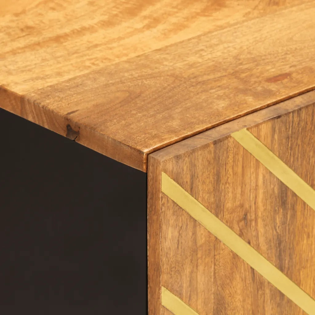 Mobiletto da Bagno | Armadio da bagno Marrone e Nero 38x33,5x58 cm Legno di Mango