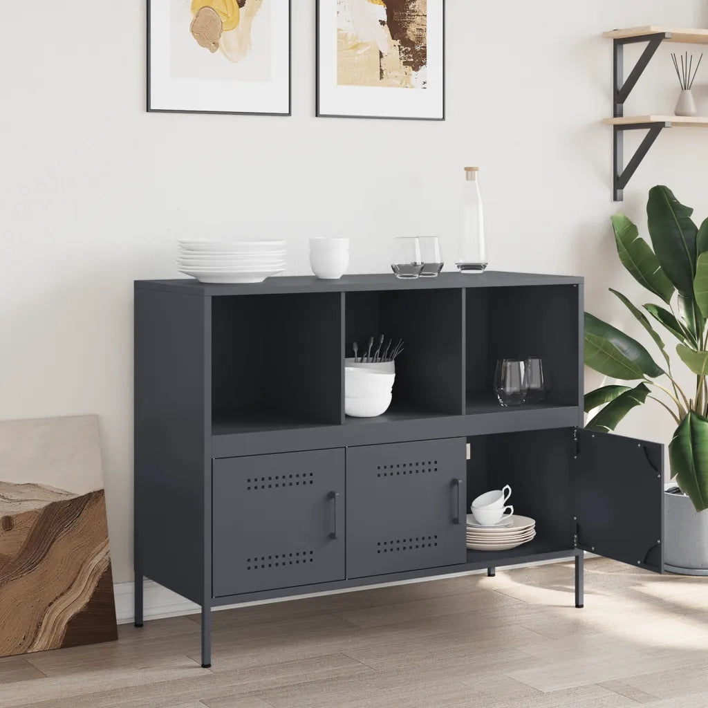 Credenza Antracite 100,5x39x79 cm in Acciaio