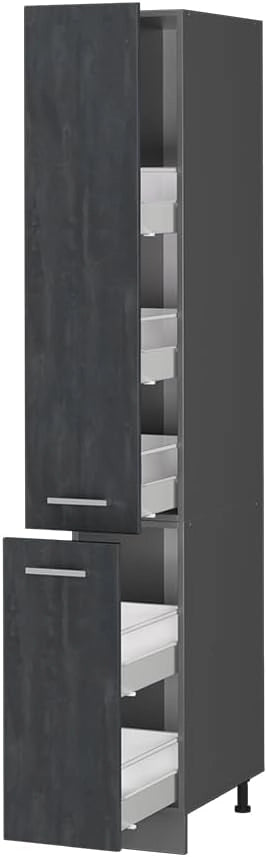 Armadio da farmacia R-Line, Calcestruzzo nero, 30 cm, per la libera combinazione all'interno di sistemi cucina modulari