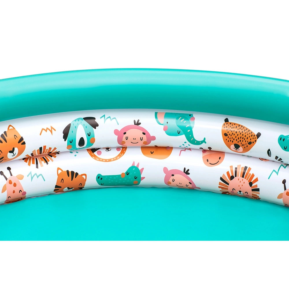 Trade Shop - Piscina Rotonda 122x25cm Gonfiabile Fuoriterra Per Bambini Giardino 3 Anelli 51226 -
