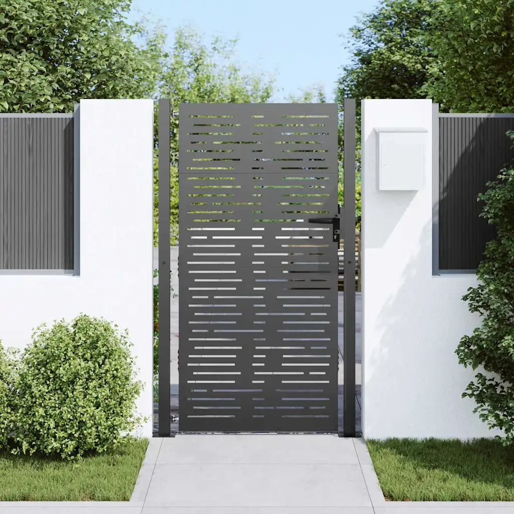 Cancello da giardino con blocco Nero 110 x 180 cm 42015902