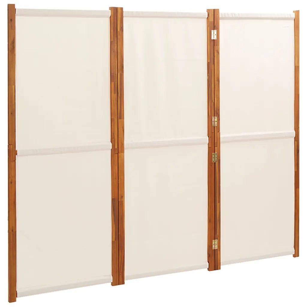 Divisorio a 3 Pannelli Bianco Crema 210x180 cm 319183