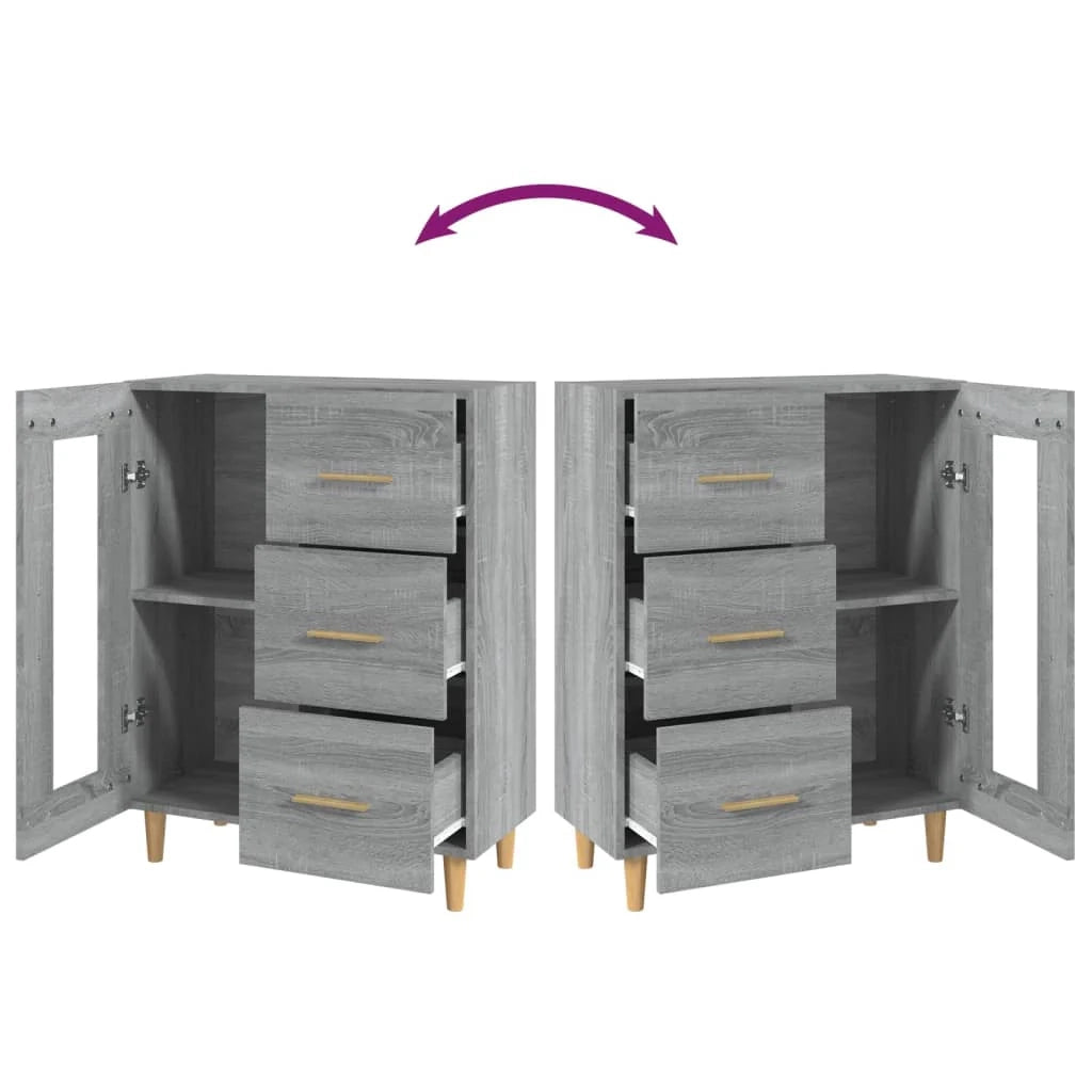 Buffet credenza cassettiera armadio mobile contenitore organizer cucina soggiorno Sonoma 69,5 x 34 x 90 cm legno ingegnerizzato grigio 02_0036467