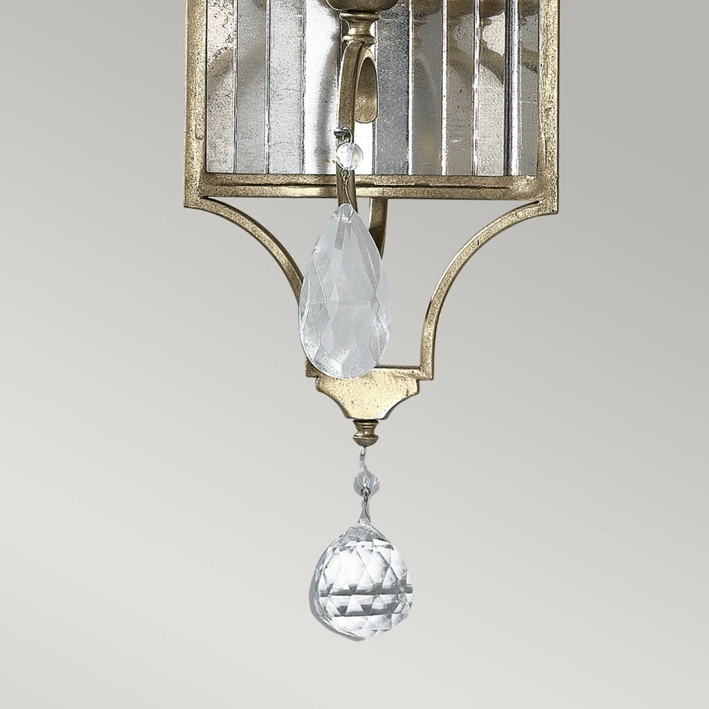 Applique Contemporanea Gianna Cristallo Argento Dorato Vetro Oro 1 Luce E14
