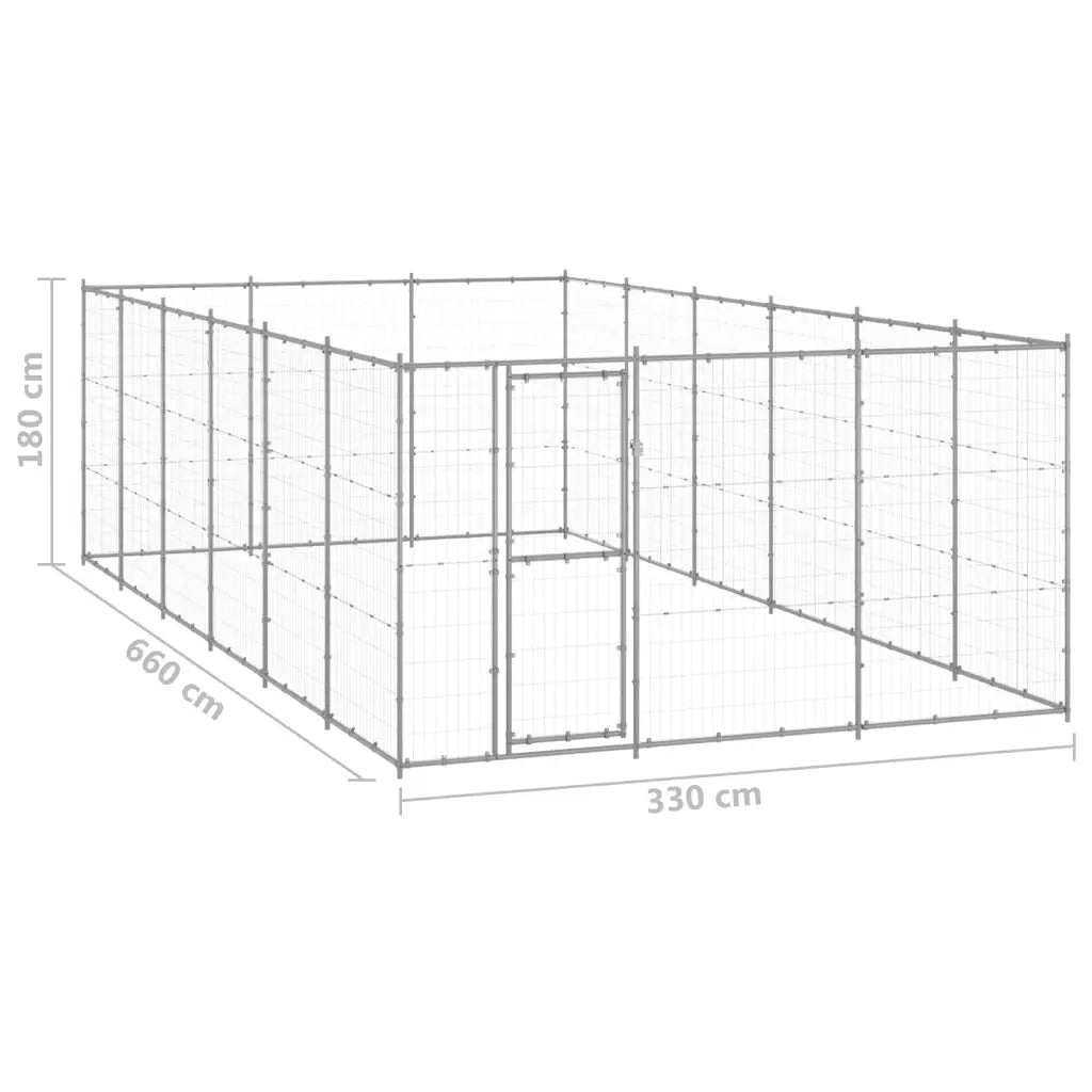 Gabbia per Cani da Esterno in Acciaio Zincato 21,78mÂ² cod mxl 59977