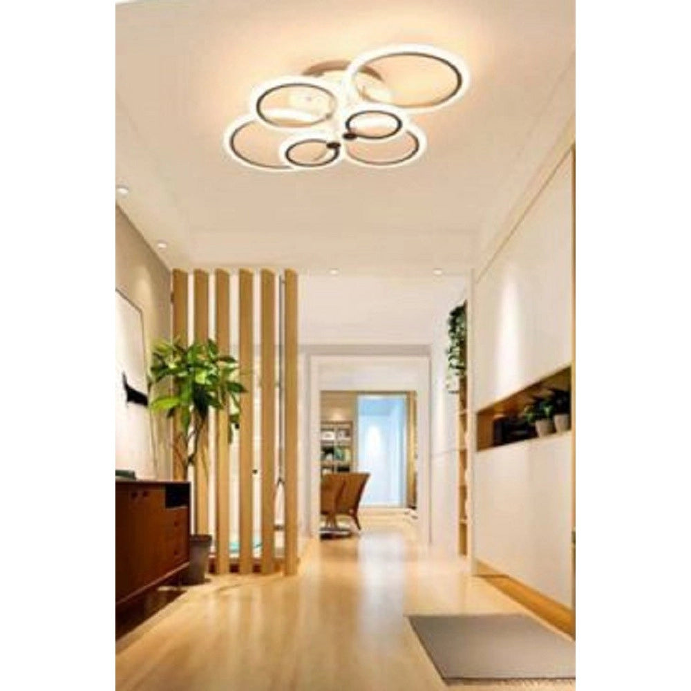 Trade Shop - Plafoniera Led Moderno 6 Anelli Lampadario 51 W Luce Fredda Calda Naturale C08 -