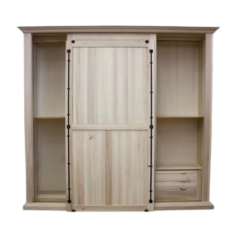 armadio classico 2 porte scorrevoli legno shabby bianco 275x66x254 (2166) - Mobili 2G