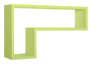 Mensola da Parete a Forma di L 61x37x15,5 cm in Fibra di Legno Lettera Verde