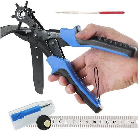 Set di punzoni per cuoio - Set di cinghie in cuoio - Strumento per forare - Occhiello - Strumento DIY