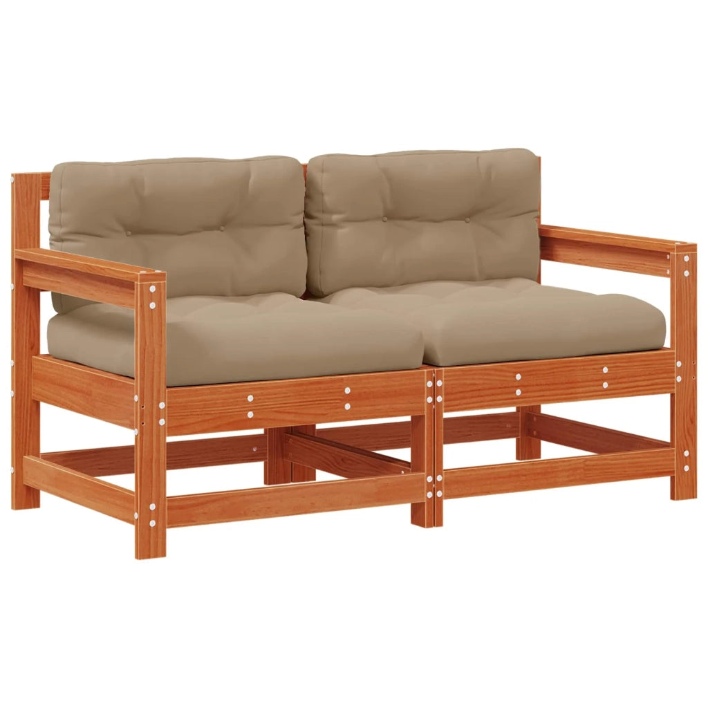 2 Pezzo Divano Angolare da Giardino-Sofa da giardino Legno Massello di Pino