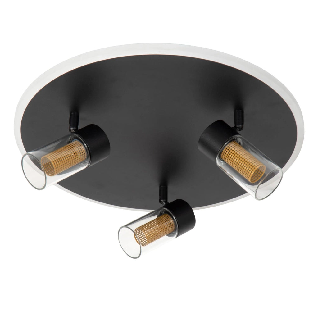 Faretto soffitto LED 3 luci nero Lucide EVERINA