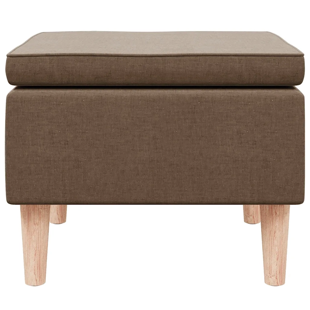 Poggiapiedi con Gambe in Legno Marrone in Tessuto cod mxl 52908