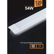 Trade Shop - Plafoniera Led Slim 54w 120cm Sottopensile Ripiani Luce Calda Fredda Naturale -