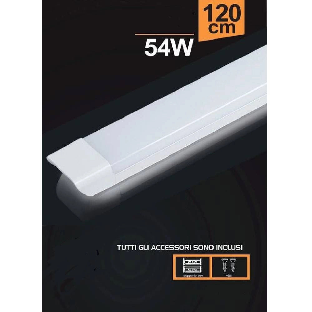 Trade Shop - Plafoniera Led Slim 54w 120cm Sottopensile Ripiani Luce Calda Fredda Naturale -