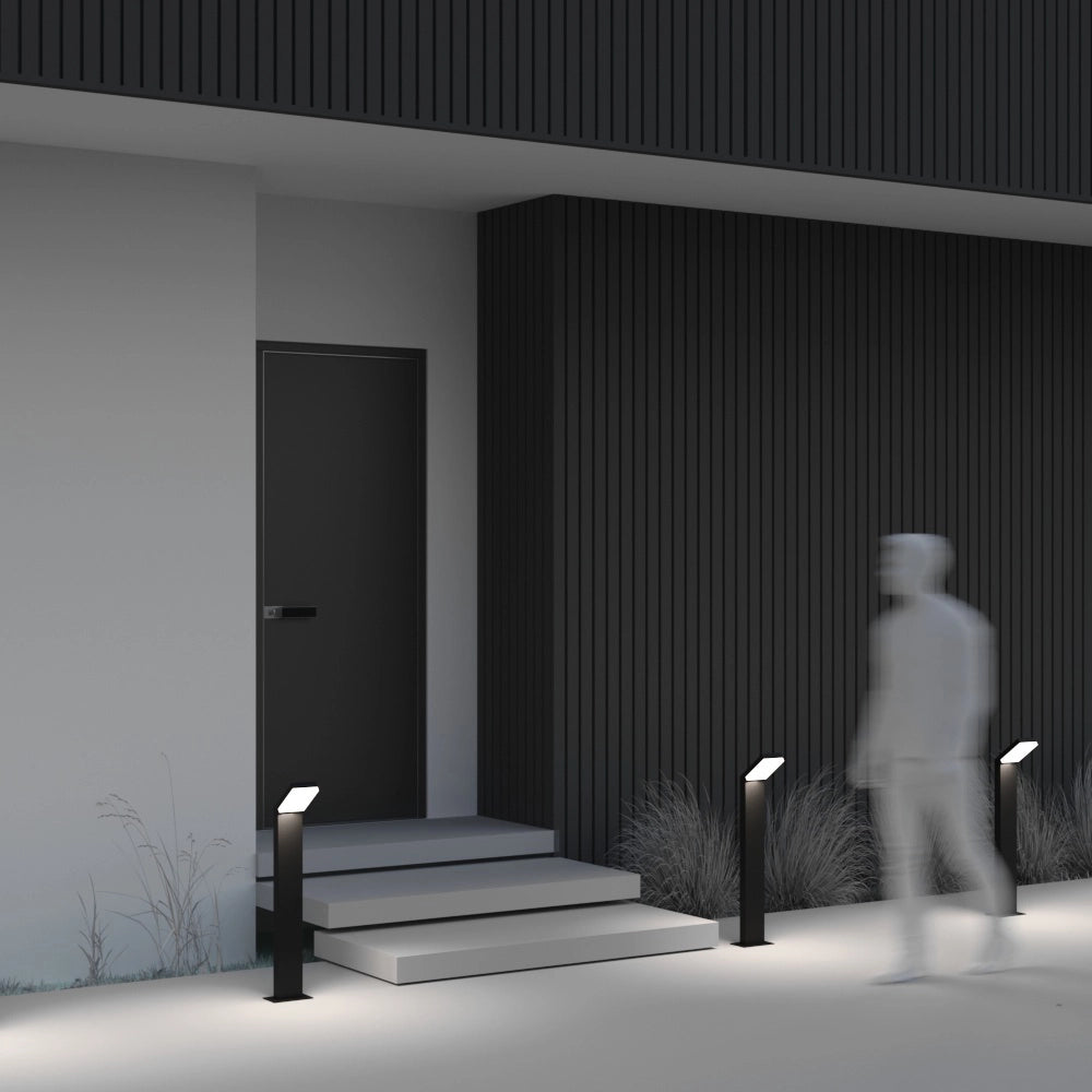 Maytoni Lampada da terra moderna Paso 1 luce LED integrato IP54 nero alluminio