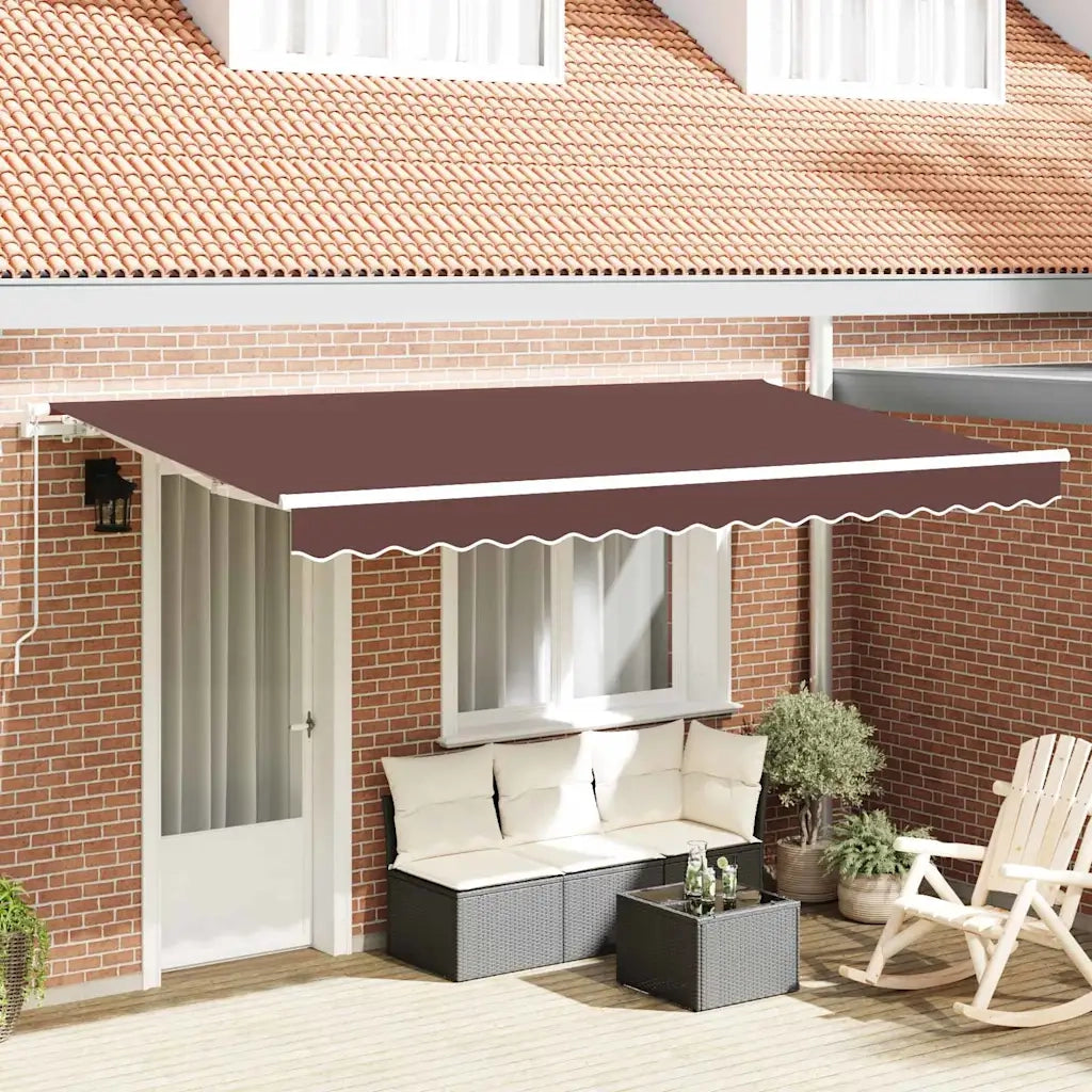Tenda Retrattile Marrone 400 x 200 cm Tessuto 3329819