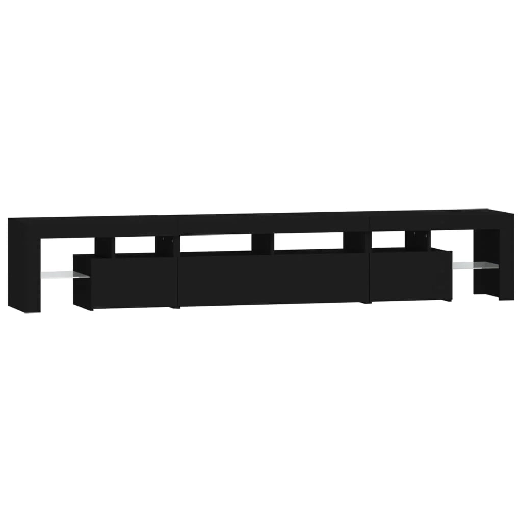 Mobile TV multimediale mensola TV credenza mobile TV per sala da pranzo soggiorno camera da letto con luci LED 230 x 36,5 x 40 cm nero 02_0026562