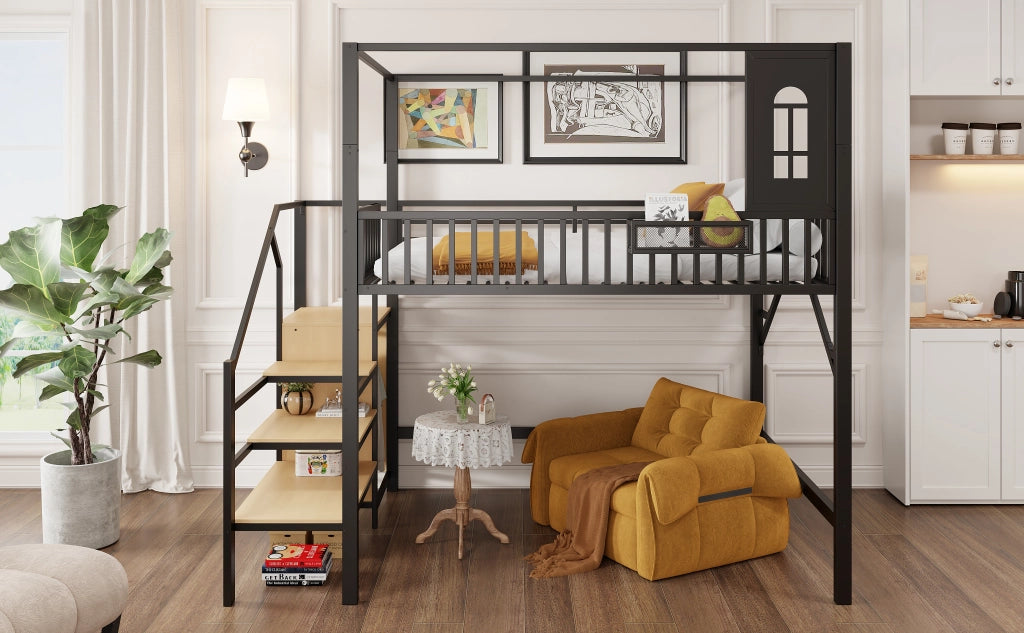 letto a castello metallo nero 140 x 200 cm