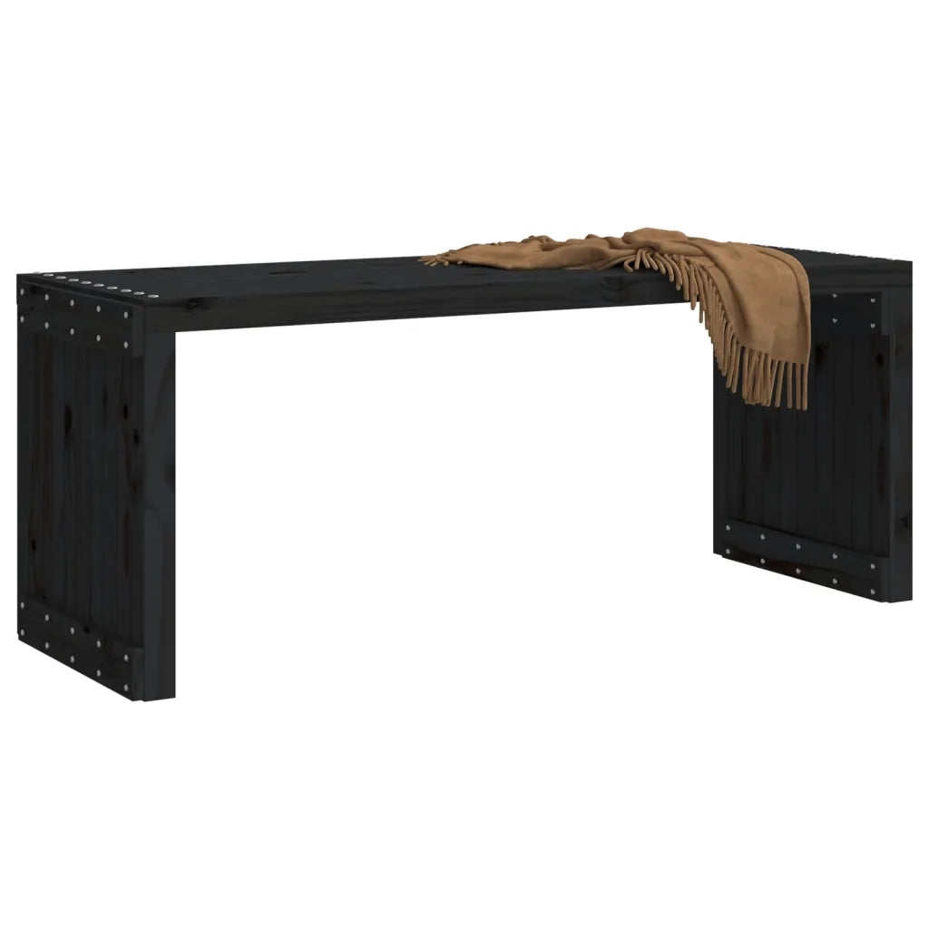 Panca Giardino Estensibile Nera 212,5x40,5x45cm Massello Pino 832527