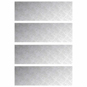 Gradini per Scale 4 pz | Tappetini per scale autoadesivi Argento 90 x 30 cm Alluminio