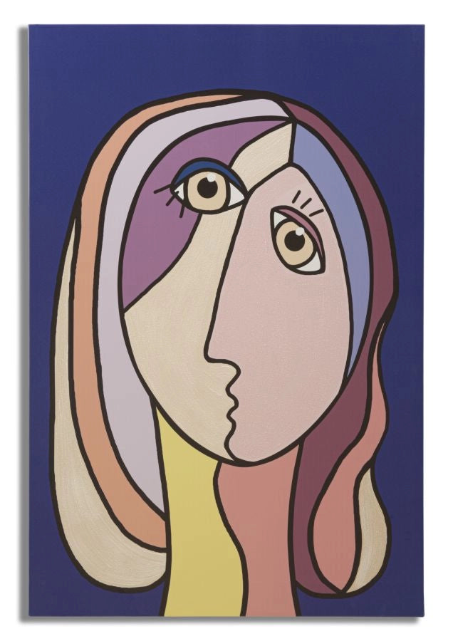 Quadro moderno, stampa dipinta 80x3x120cm Double Feces B