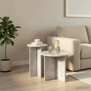 Set tavolini 2 pcs Grigio Cemento Legno ingegnerizzato 8001031