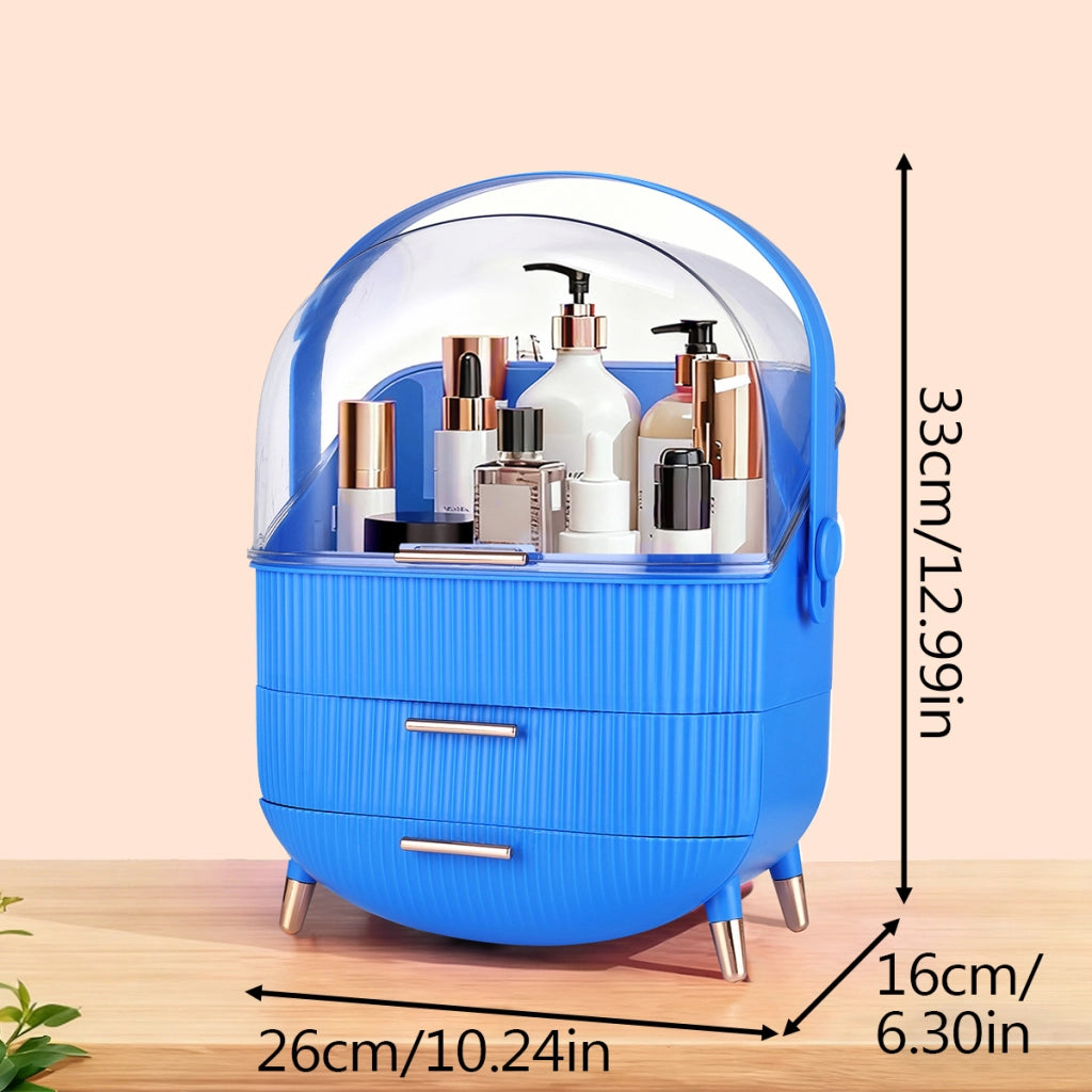 ZMH Porta trucchi da scrivania con più cassetti contenitore per cosmetici blu scuro 26 x 16 x 33 cm
