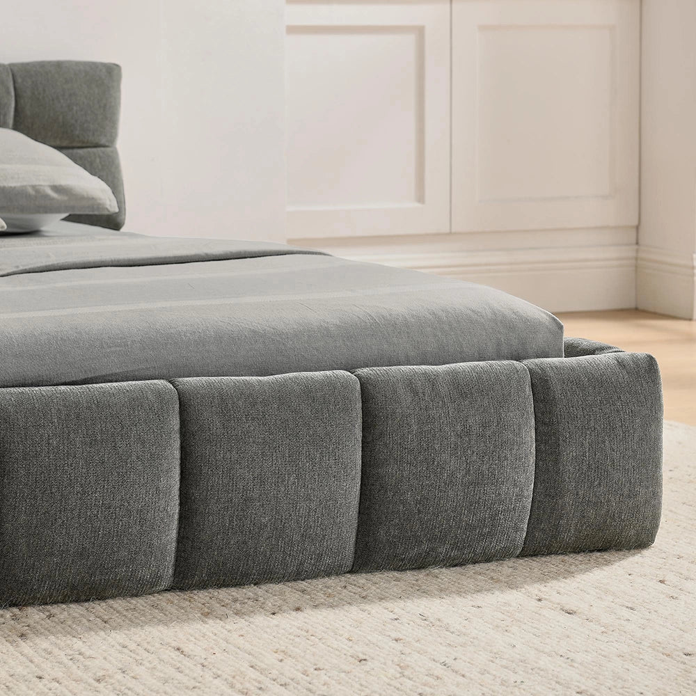 Letto 140x200cm?- Xylo - chenille quadretti grigio