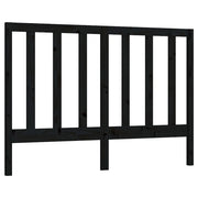 Testiera | Testata per Letto Nera 126x4x100 cm in Legno Massello di Pino
