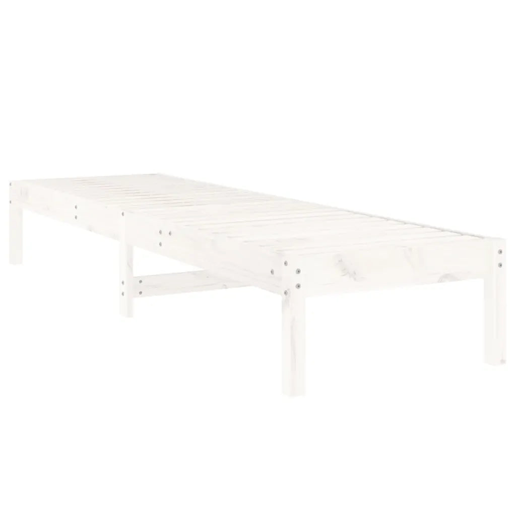 Lettini Prendisole 2pz Bianchi 199,5x60x74 cm Massello di Pino 825068