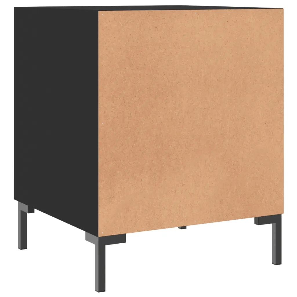 Set di 2 Comodini | Armadio da Notte | Mobiletto da notte Neri 40x40x50 cm in Legno Multistrato