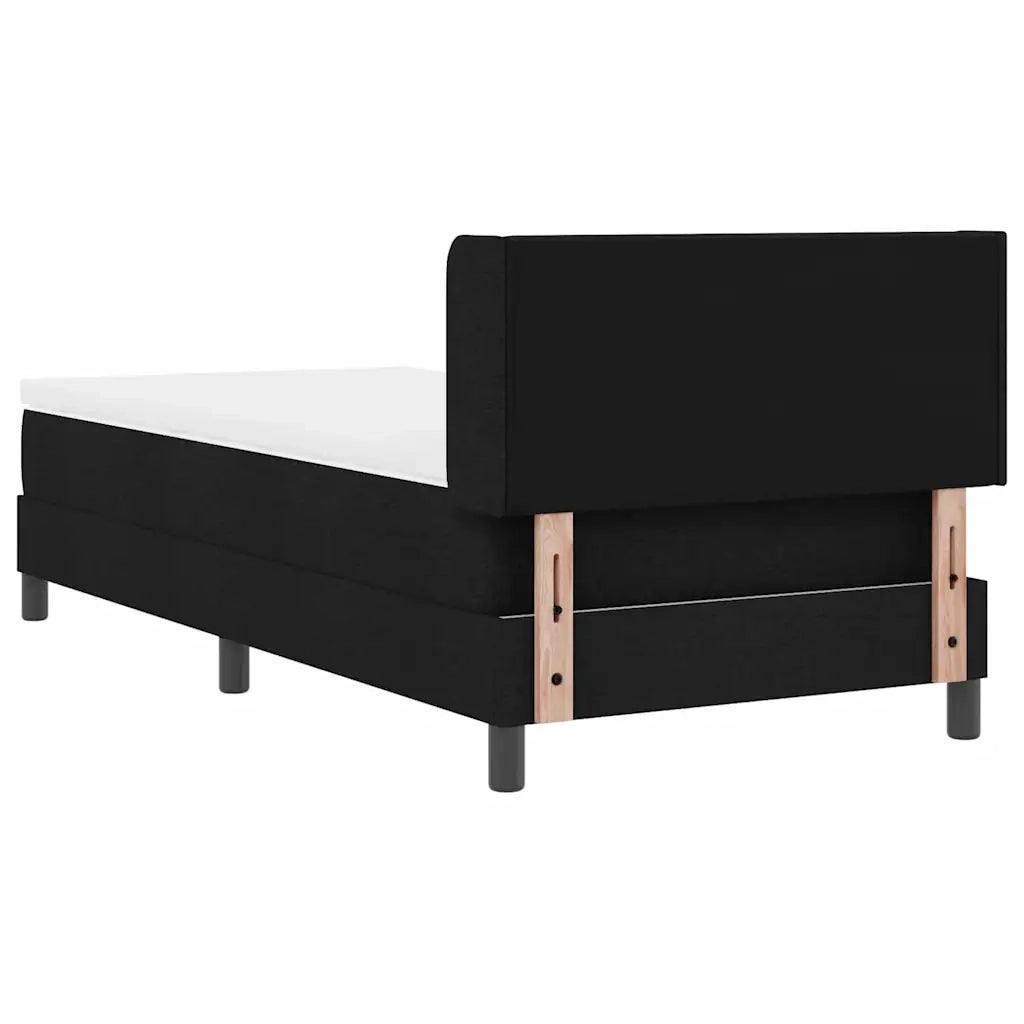 Letto a molle con testiera Nero 200 x 90 cm Tessuto 3341085