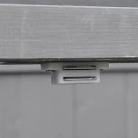 Armadio da Giardino a 2 Ripiani in Legno di Abete con Tetto Apribile, 74x43x88 cm, Grigio Scuro