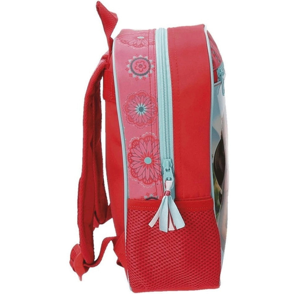 Trade Shop - Zainetto Scuola Elena Di Avalor 28 Cm Zaino Asilo Bambine Rosso Azzurro -