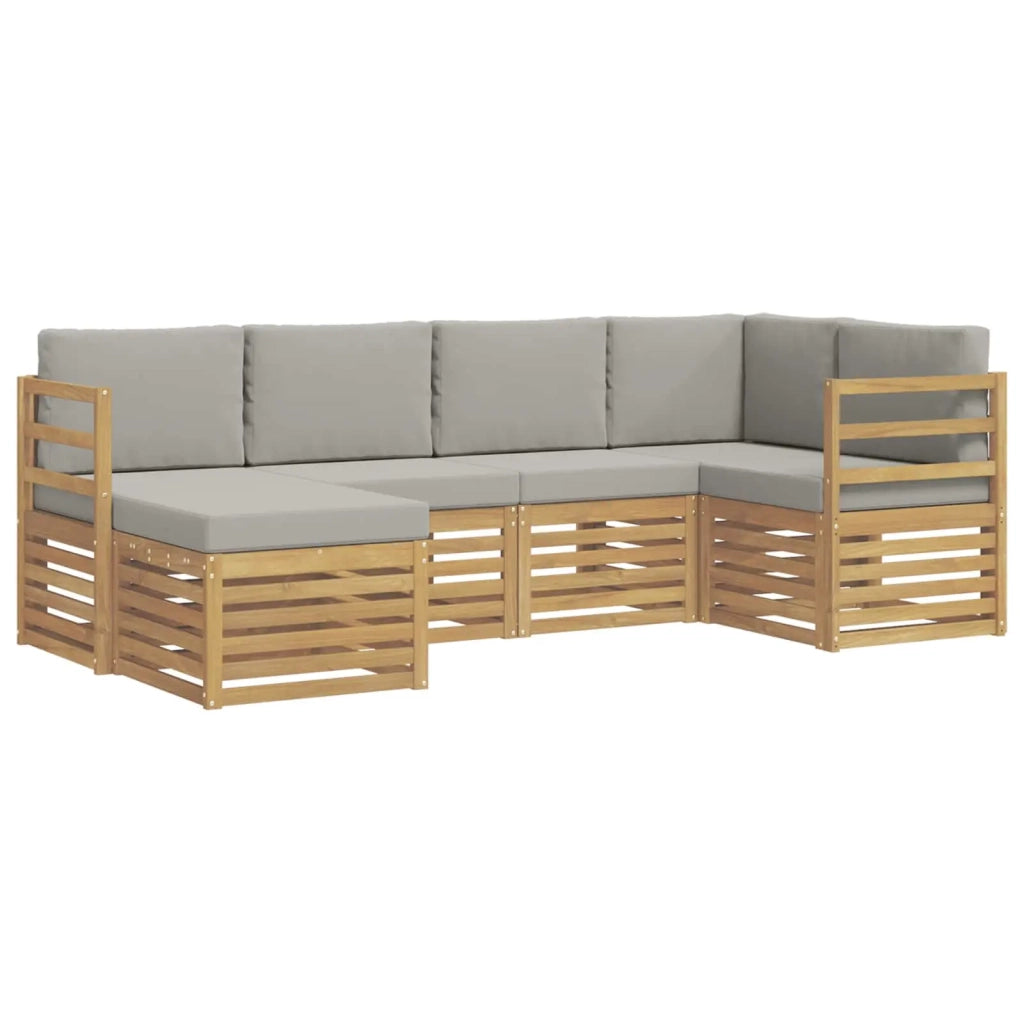 Set di divani da esterno 6 pcs Bianco e Grigio Chiaro 3392096