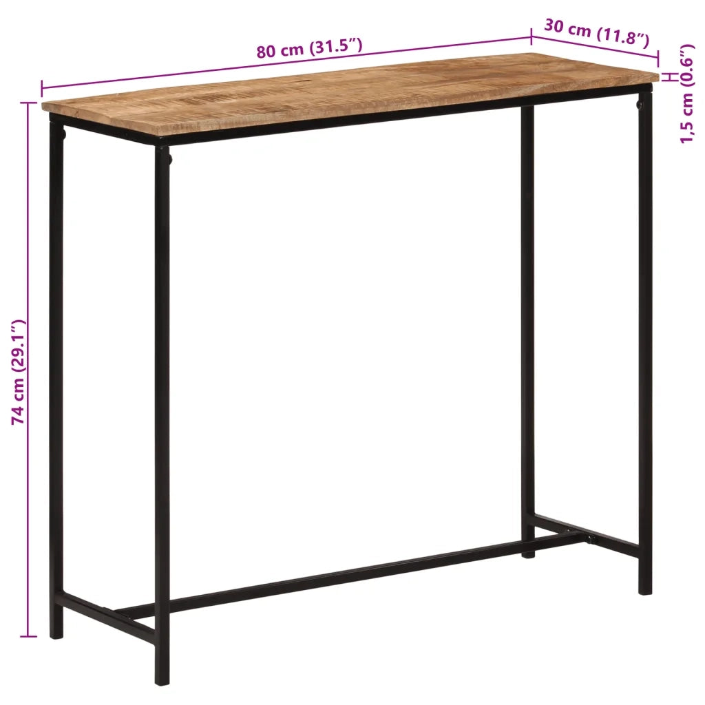 Tavolo Consolle | Tavolo d'Ingresso 80x30x74 cm in Legno Massello di Mango e Ferro