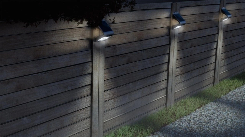 Lampada LED Solare a Muro 3,2W IP65 Sensore di Movimento Nero