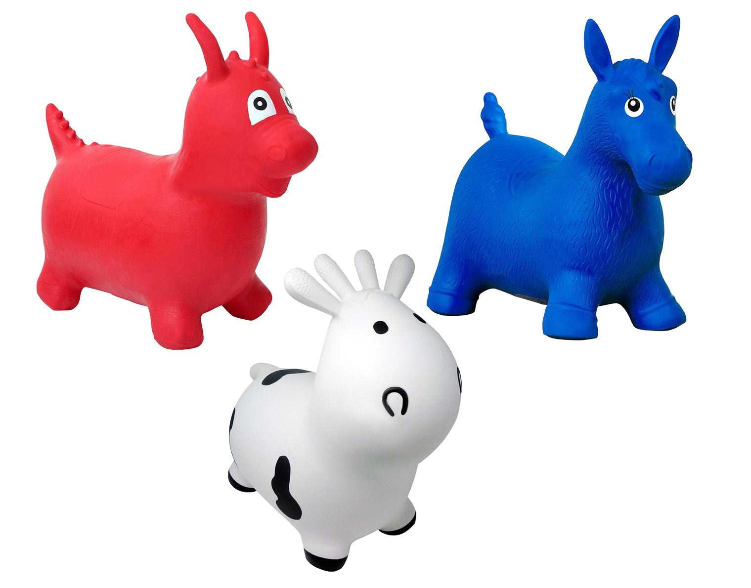 Animale Cavalcabile per Saltare per Bambino 3 Soggetti Mucca o Cavallo o Drago