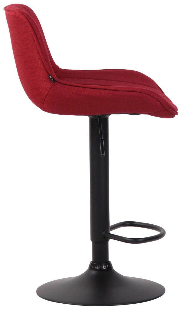 Set di 2 sgabelli da bar Lentini in tessuto rosso,nero