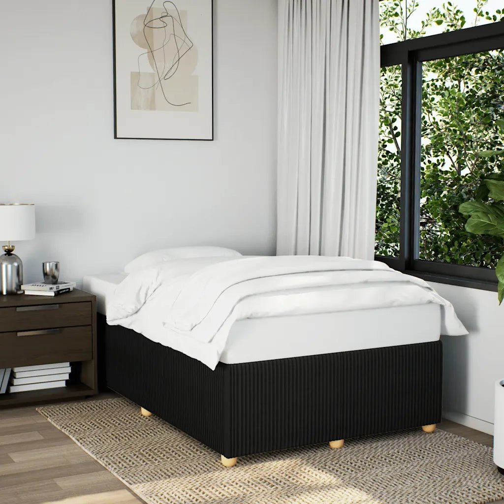 Giroletto senza Materasso Nero 120x190 cm in Tessuto