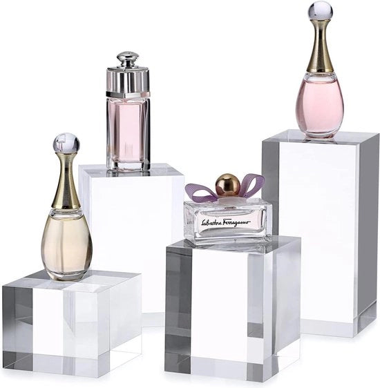 4 display stand per cubo in acrilato - display blocchi quadrati trasparenti - accessori per fotografie - accessori per posa - display risers - supporto per gioielli - collezioni figure