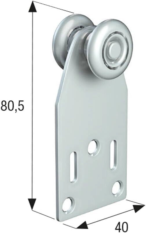Carrello a 2 Cuscinetti Ø24mm in Acciaio Zincato per Binario Monorotaia MR3 - ControPiastra & Rivetti Inclusi - Ottimale per Mobilità e Durata