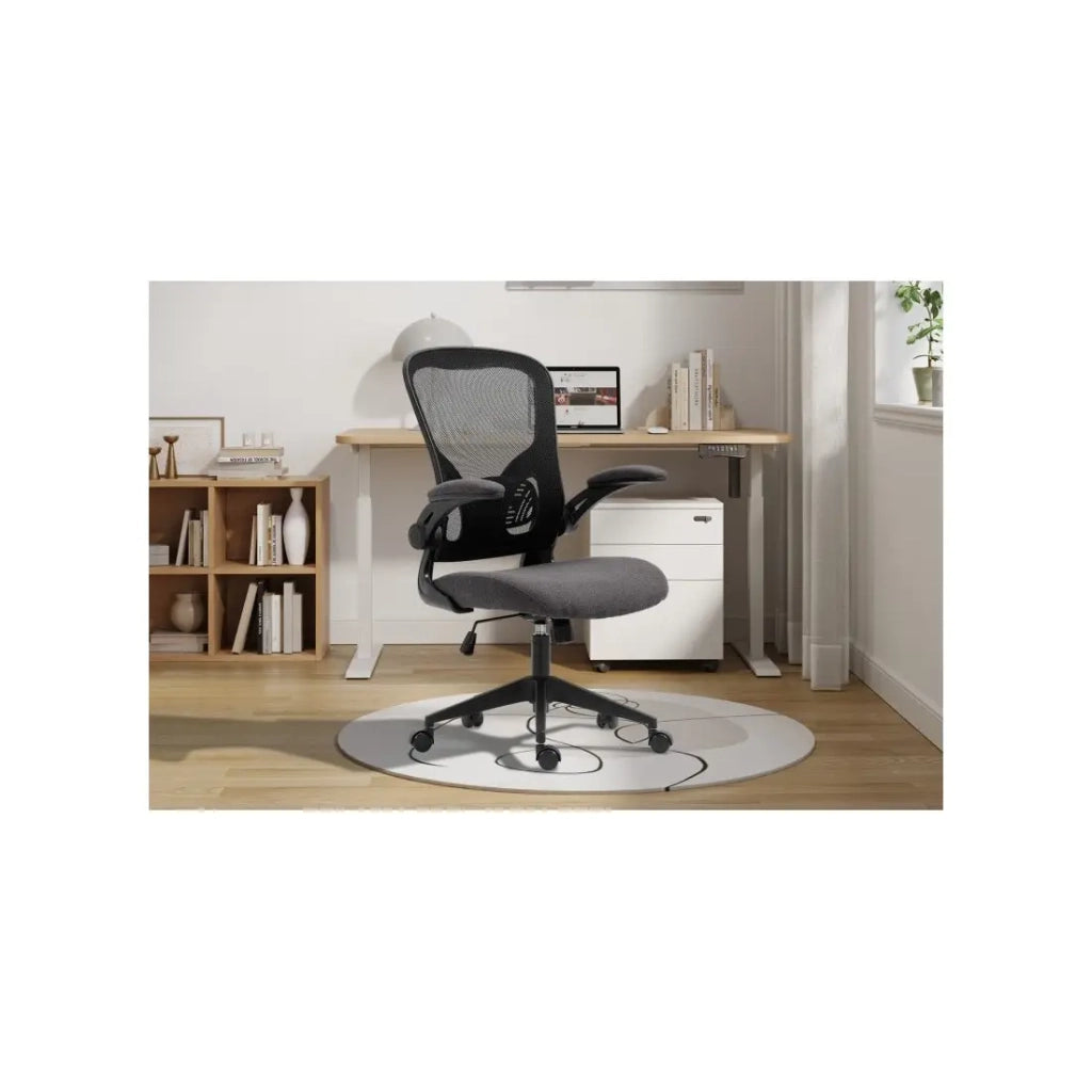 Sedia da ufficio IPOLIST - Tessuto a rete nero e grigio - Comfort e modernità per il tuo spazio lavorativo