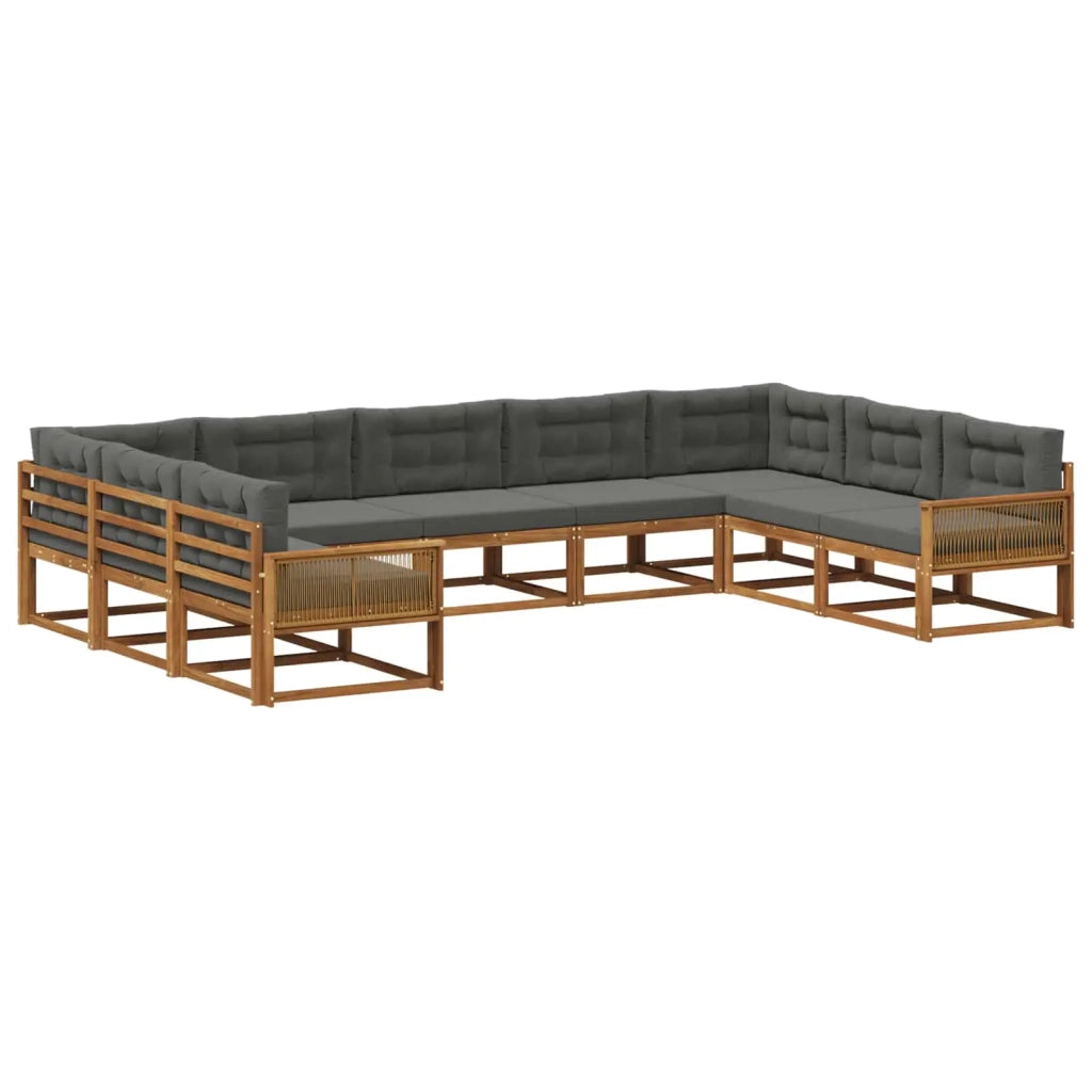 Set di divani da esterno 9 pz Naturale e Antracite 3382890